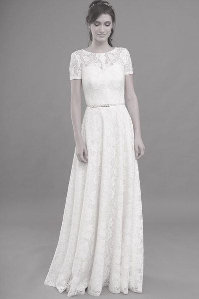 Hochzeitskleid komplett aus Vintage-Spitze