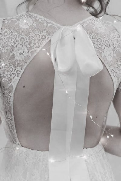 Hochzeitskleid - Rücken mit Schleife