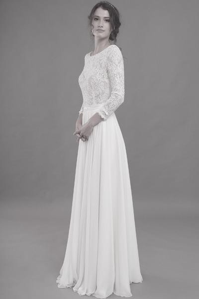 schmal geschnittenes Hochzeitskleid - Vintage-Look