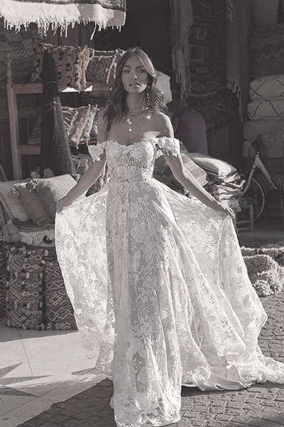 Hochzeitskleid Boho, Vintage und Hippie